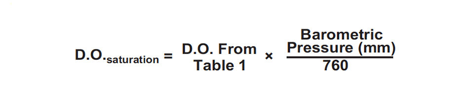 D.O saturation equation