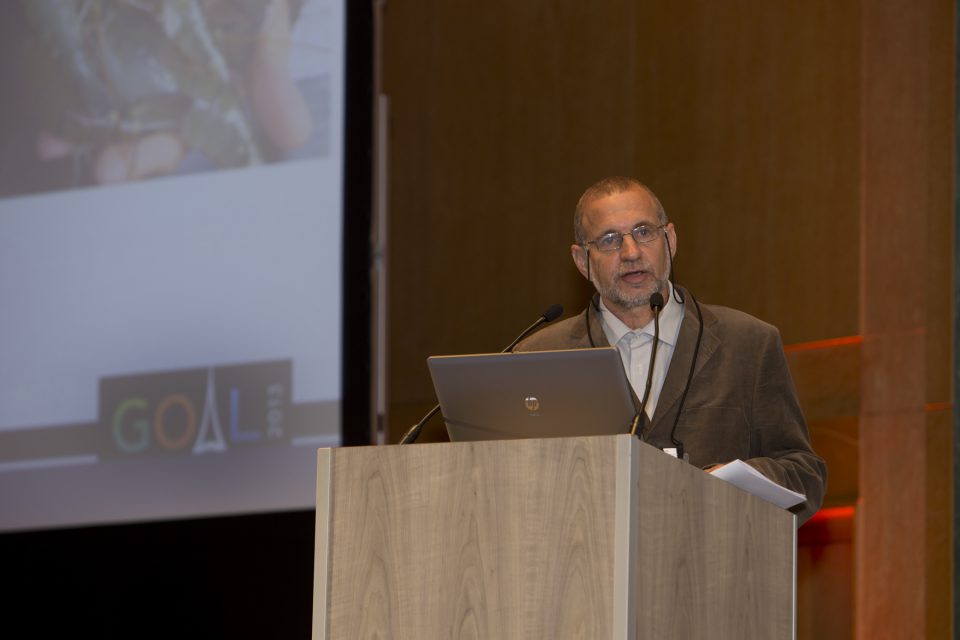 Dr. Sagi accepts the award at GOAL 2013 in Paris, France.