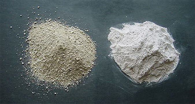 Coarsely pulverized (left) vs. finely pulverized (right) agricultural limestone. Finer limestone dissolves much faster than coarser limestone.