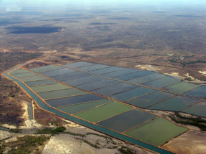 Aerial view of farms
