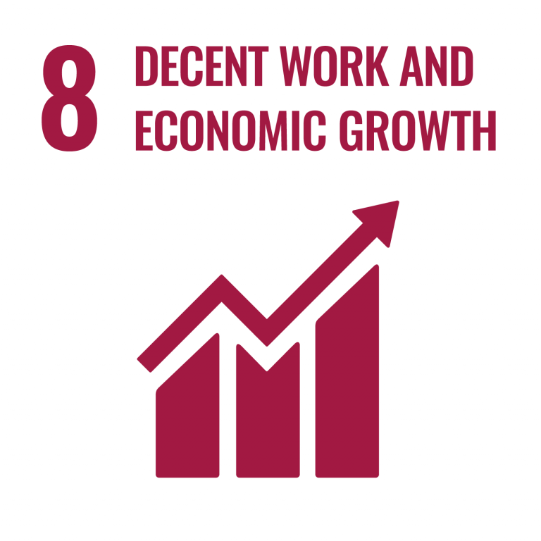 Infographic of SDG 8 - Decent work and economic growth