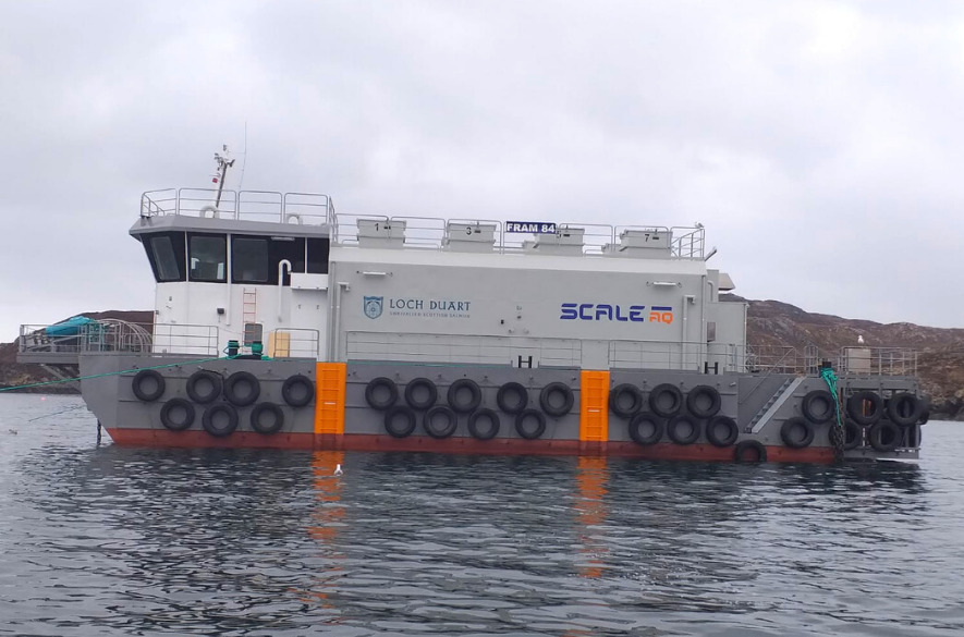 Article image for Scottish salmon farmer introduces hybrid feed storage barge to reduce carbon footprint