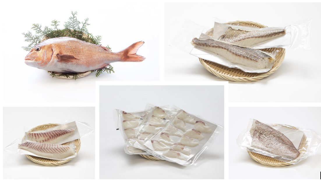 Red sea bream products produced by the Ainan Fisheries Cooperative