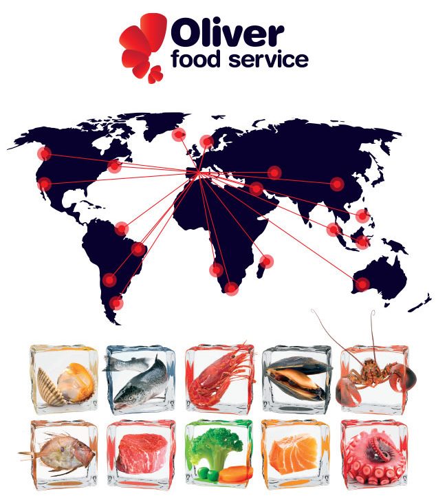 Oliver Food Service logo with global import map