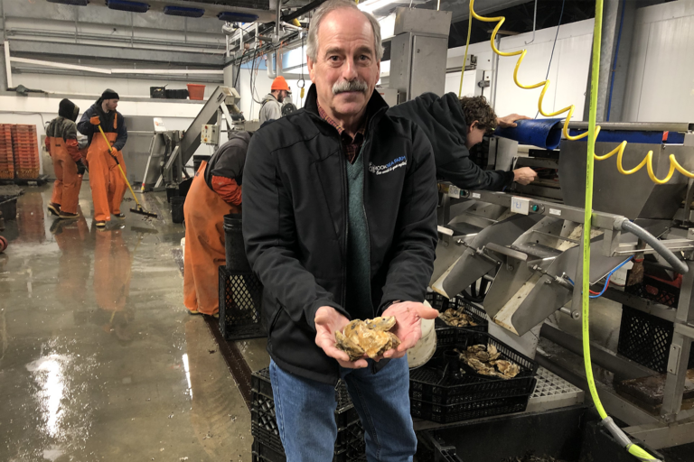 Article image for Threatened by climate change, Maine oyster grower adapts how his business ‘interacts with the planet’
